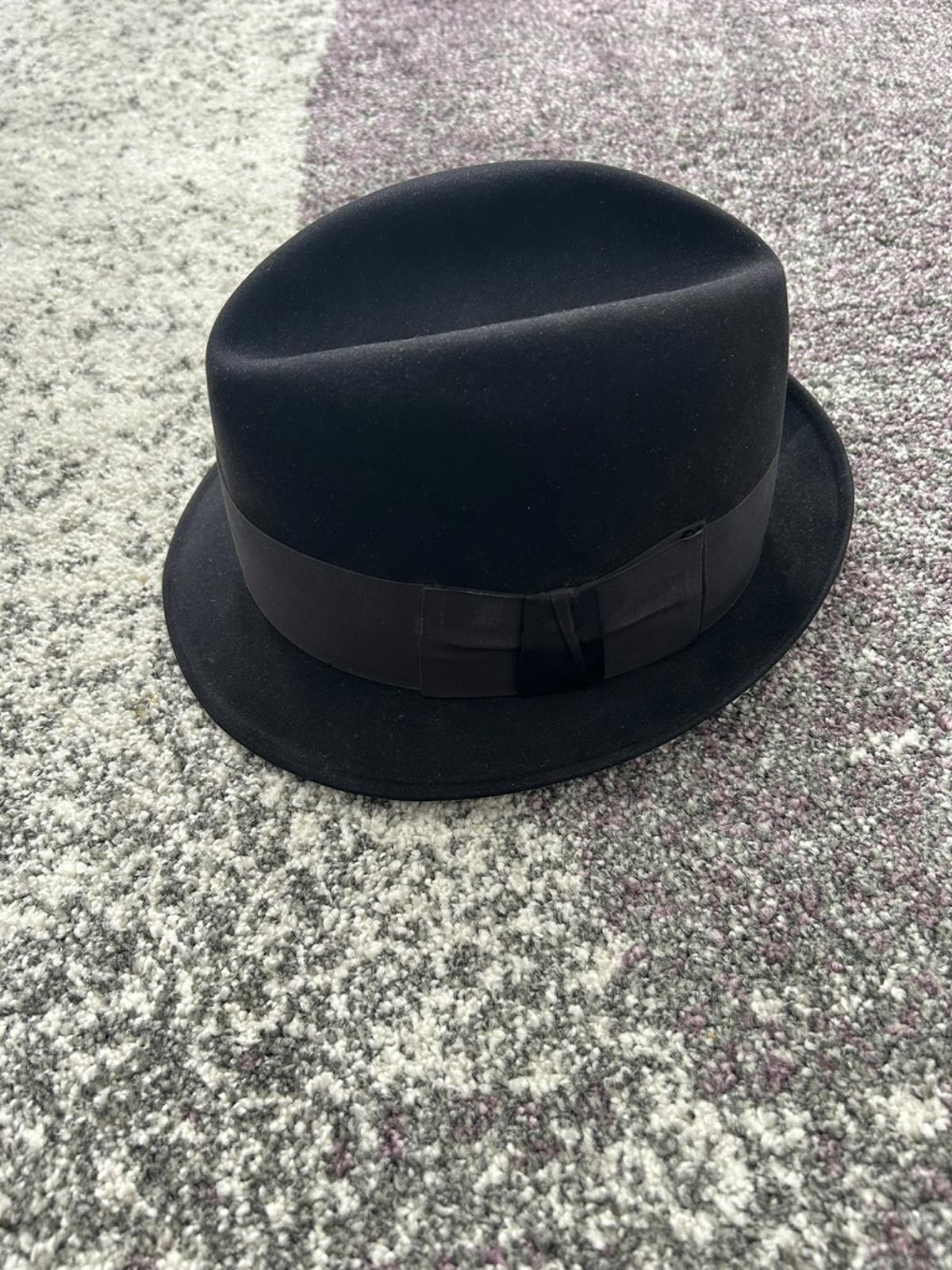 Classic Black Fedora Hat with Ribbon Band