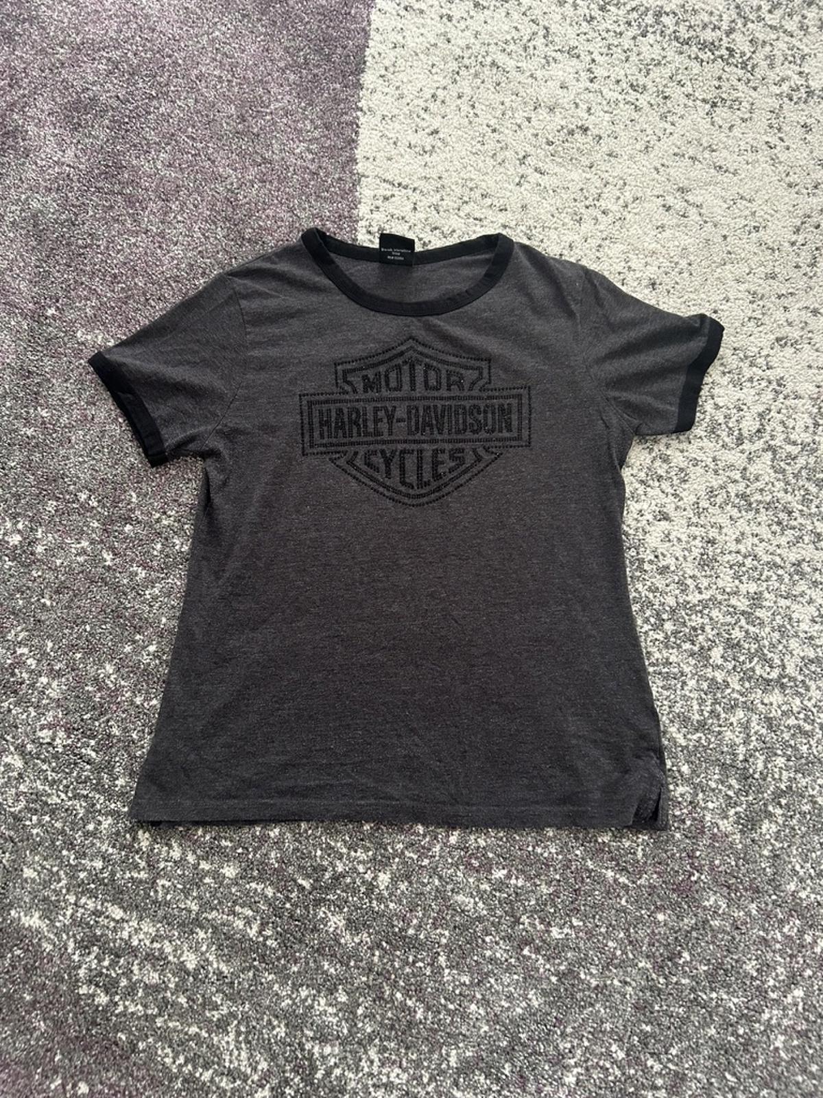 Women's Harley-Davidson Charcoal Tee with Rhinestone Logo