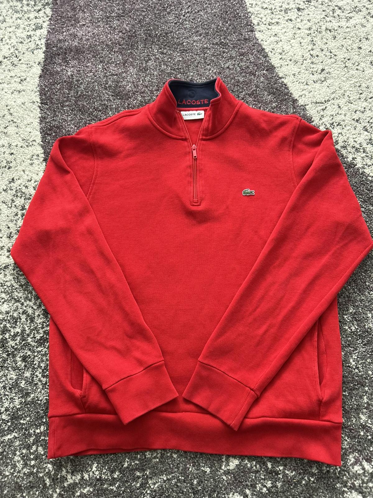 Lacoste Red Quarter-Zip Sweatshirt