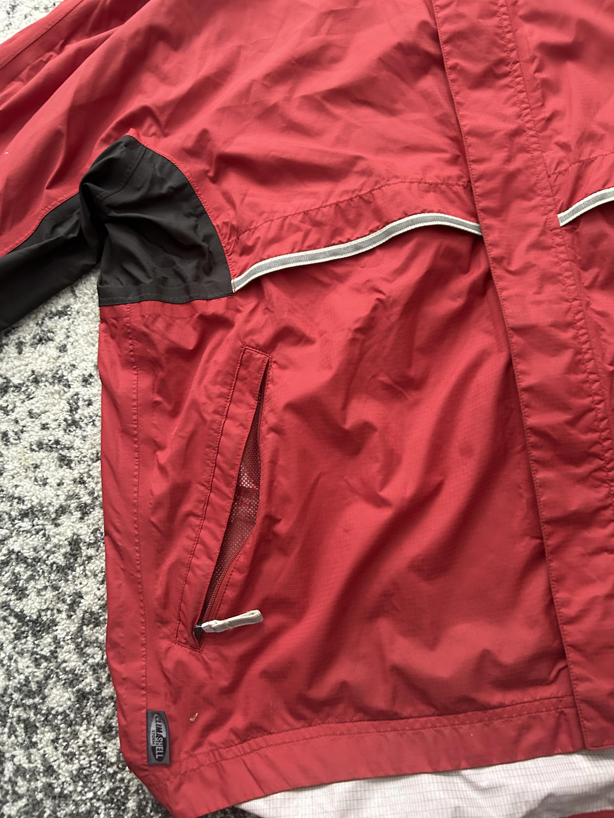 Vintage Adidas Men's Red and Black Windbreaker Jacket