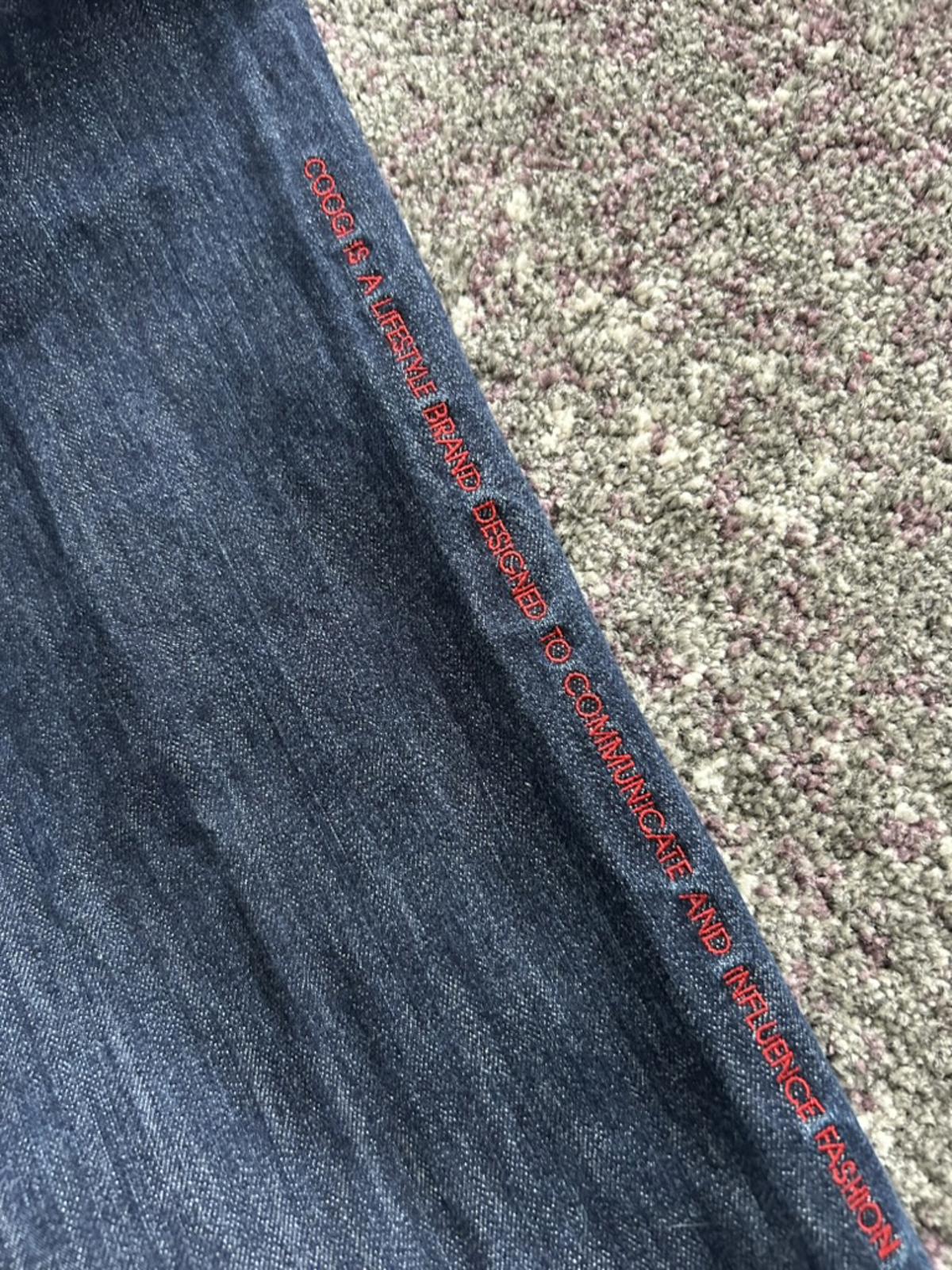 Coogi Men's Jeans with Red Stitching and Pocket Detail