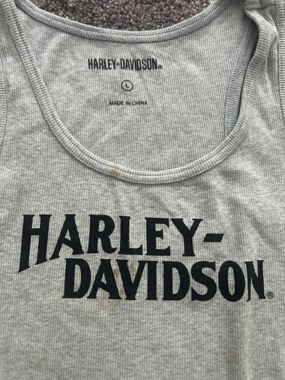 Vintage Grey Ribbed Harley-Davidson Tank Top — Large