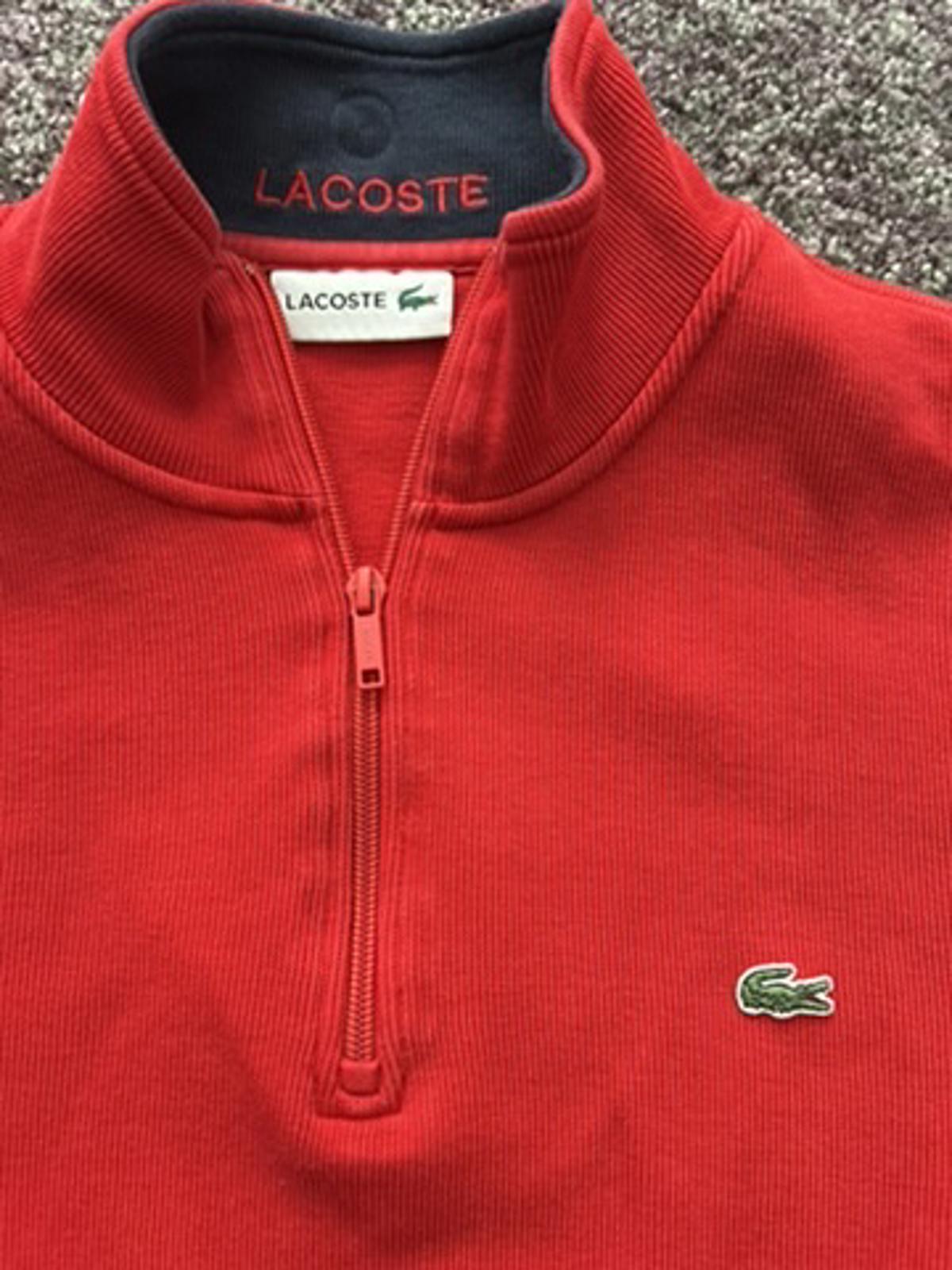 Lacoste Red Quarter-Zip Sweatshirt
