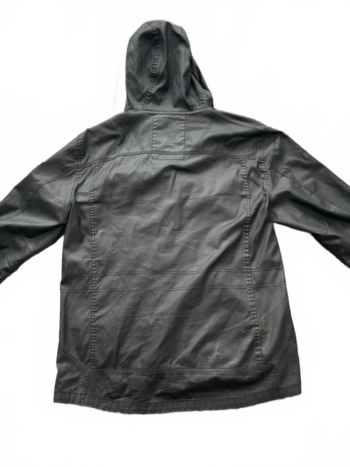 Men's Black Leather Hooded Jacket by Projek Raw