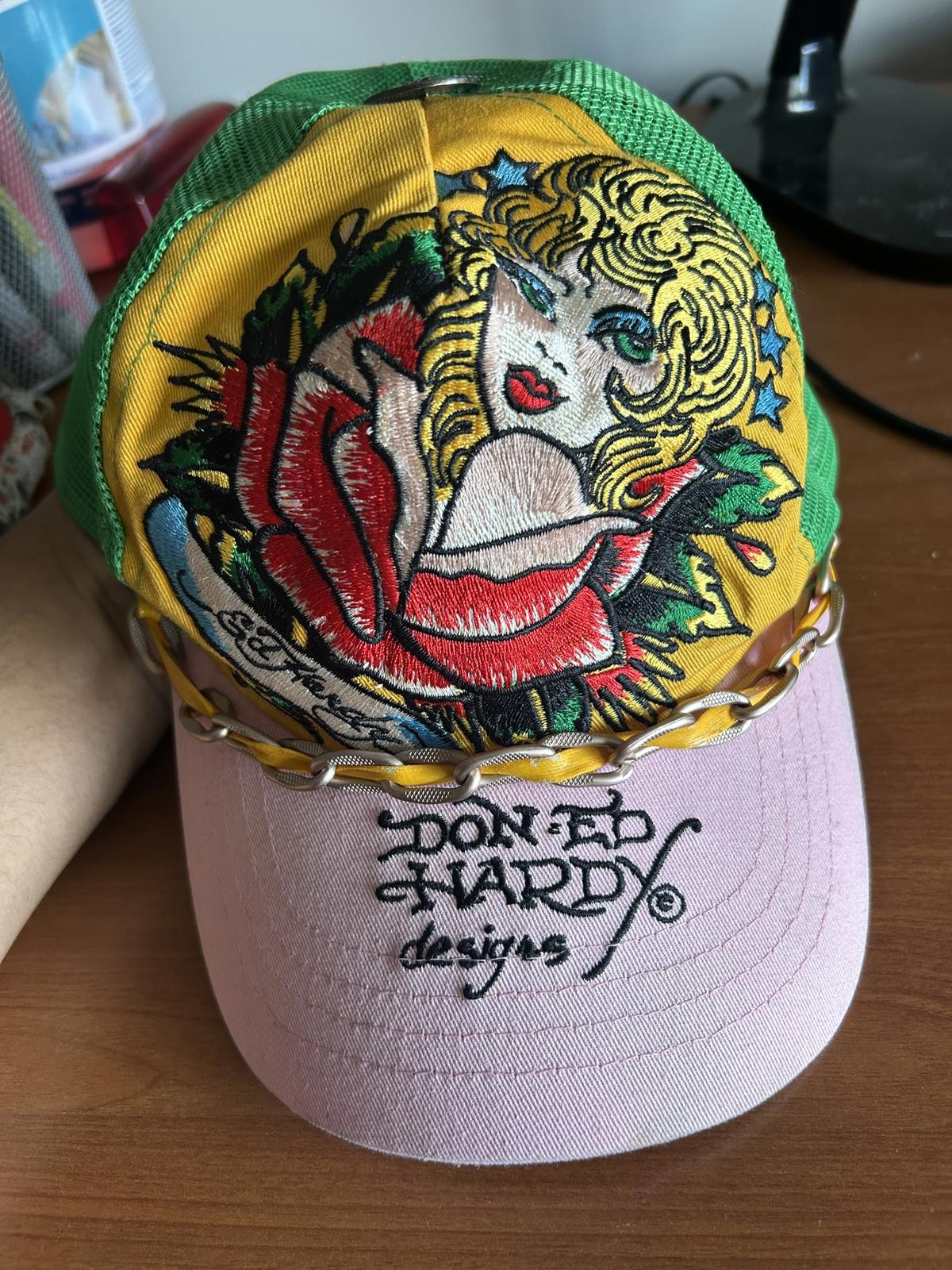 Ed Hardy Women's Mesh Trucker Hat with Embroidered Design