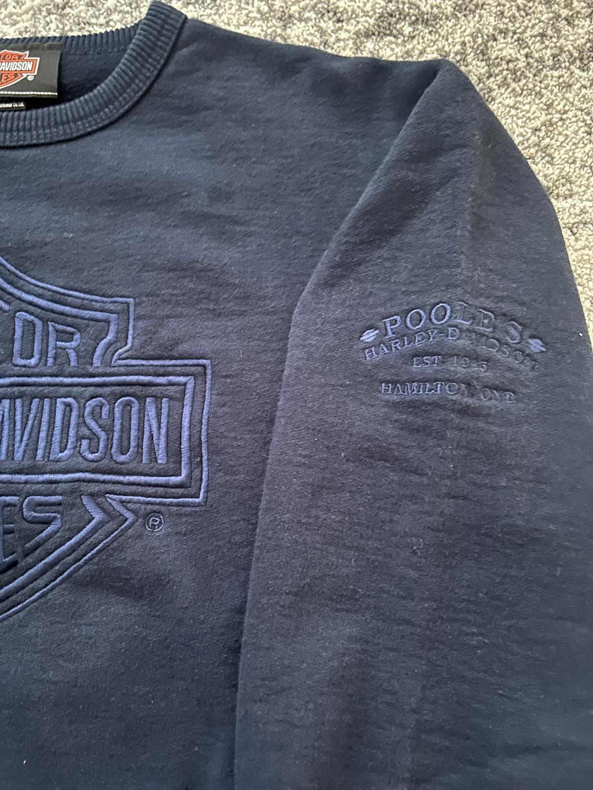Vintage Harley-Davidson Navy Crewneck – Tonal Bar & Shield