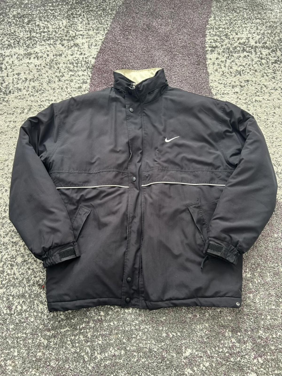 Vintage Nike Puffer Jacket Black USA-Made 90s Y2K