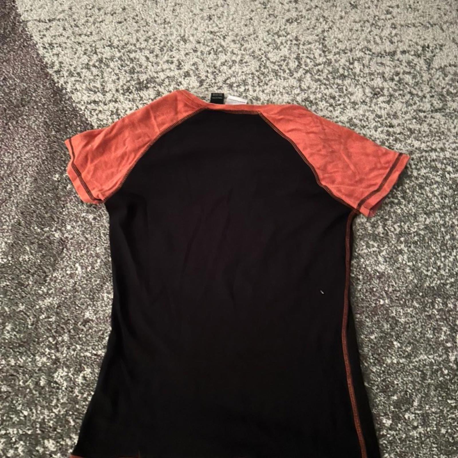 Harley-Davidson Black & Orange Wing Logo V-Neck Tee