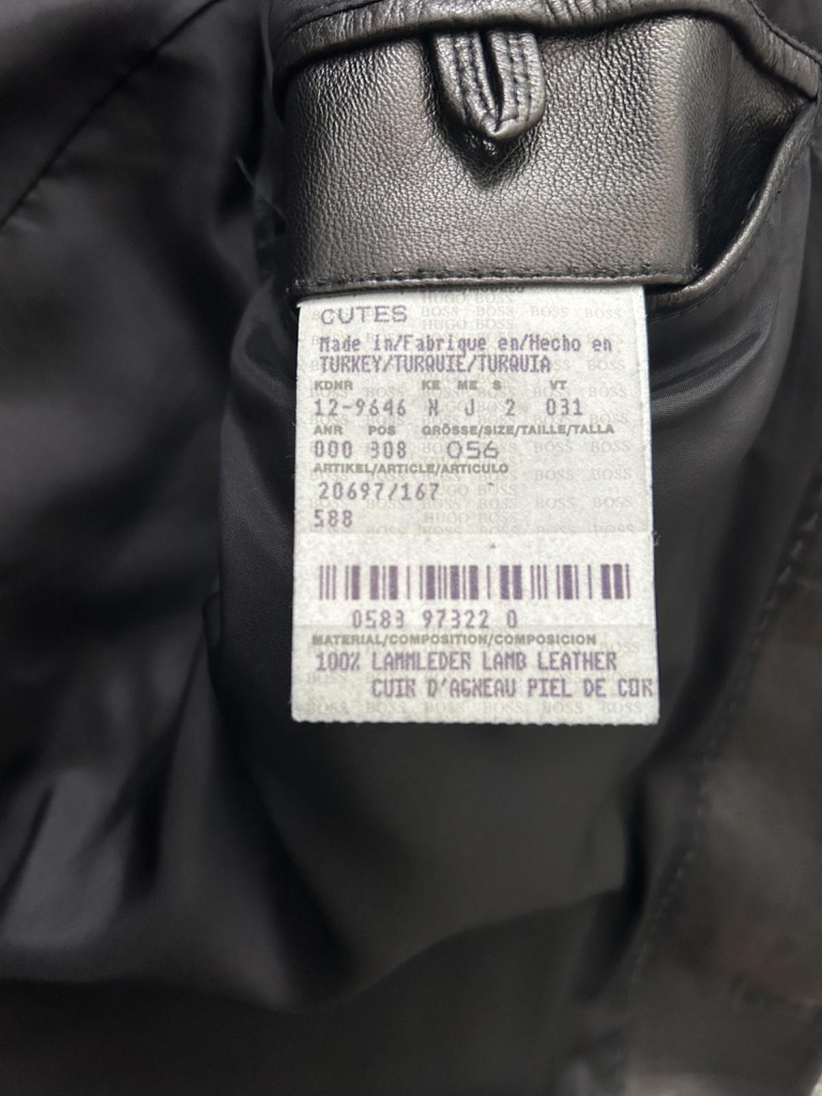 Hugo Boss Black Lambskin Leather Blazer Jacket