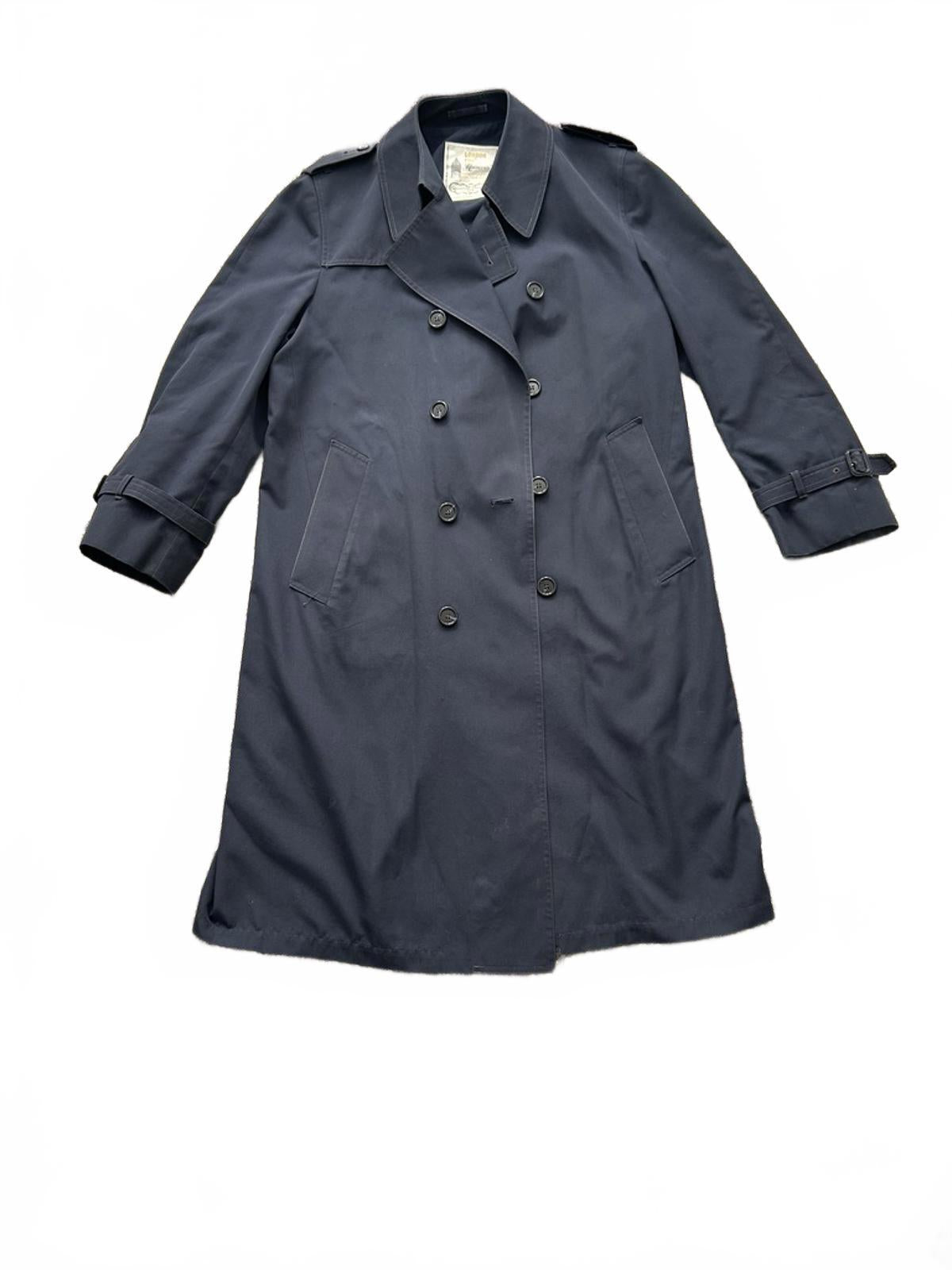 London Fog Men's Navy Blue Trench Coat Size 42R