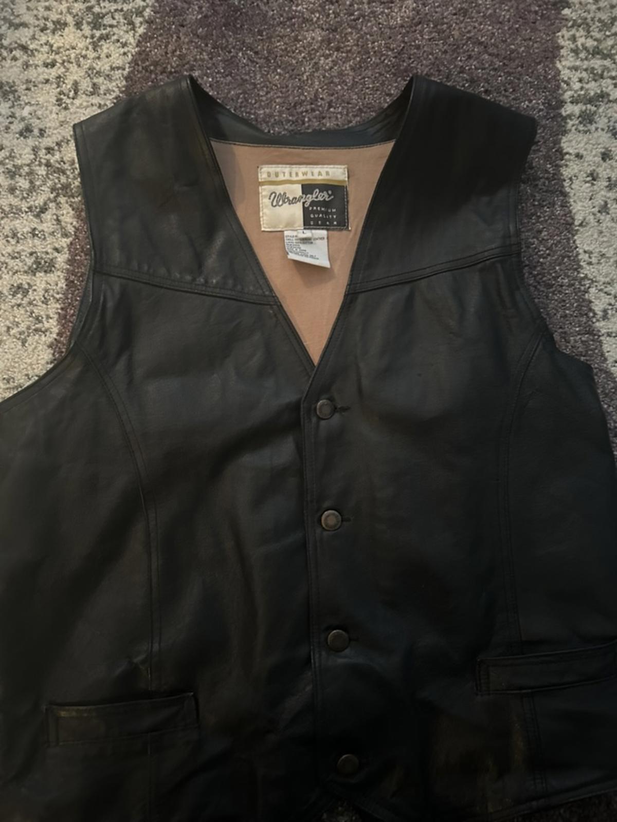 Wrangler Premium Leather Vest - Men's L