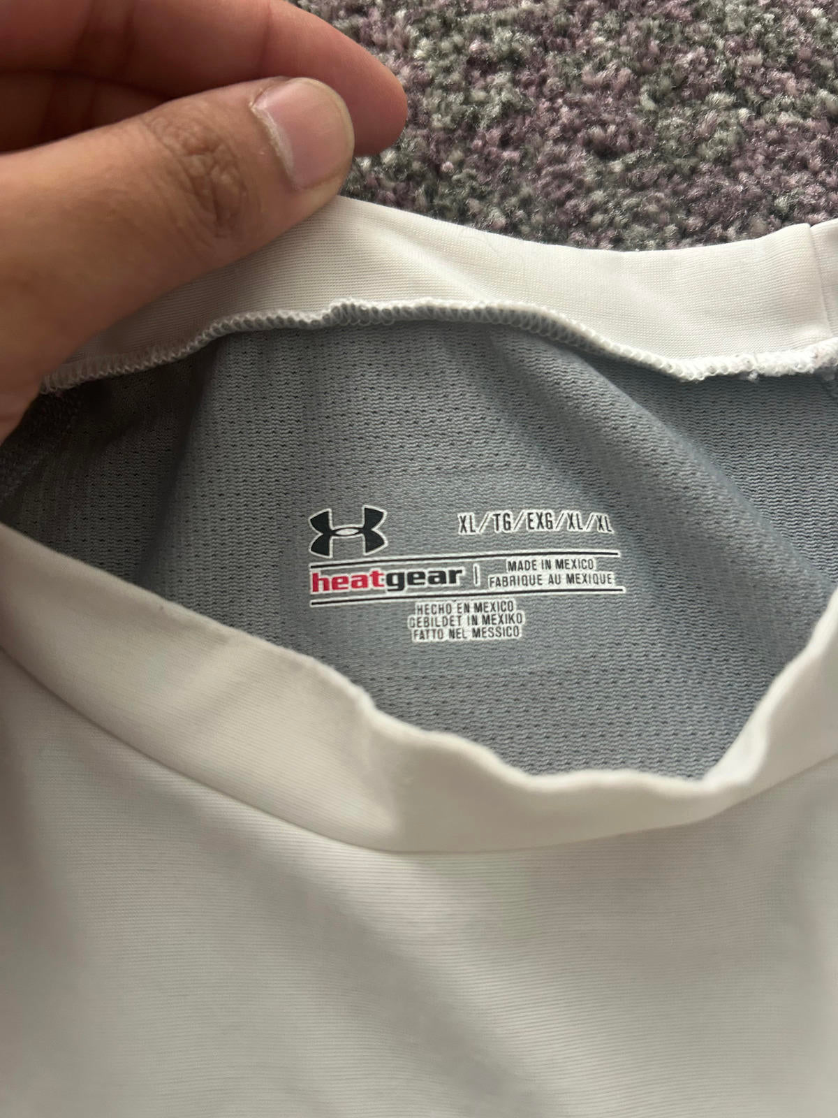 Under Armour Compression Tee – White/Silver Tech Mesh