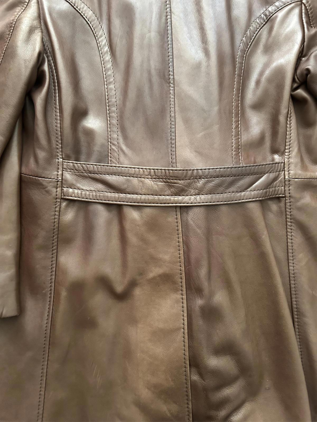 Vintage 70s Leather Double-Breasted Trench Coat