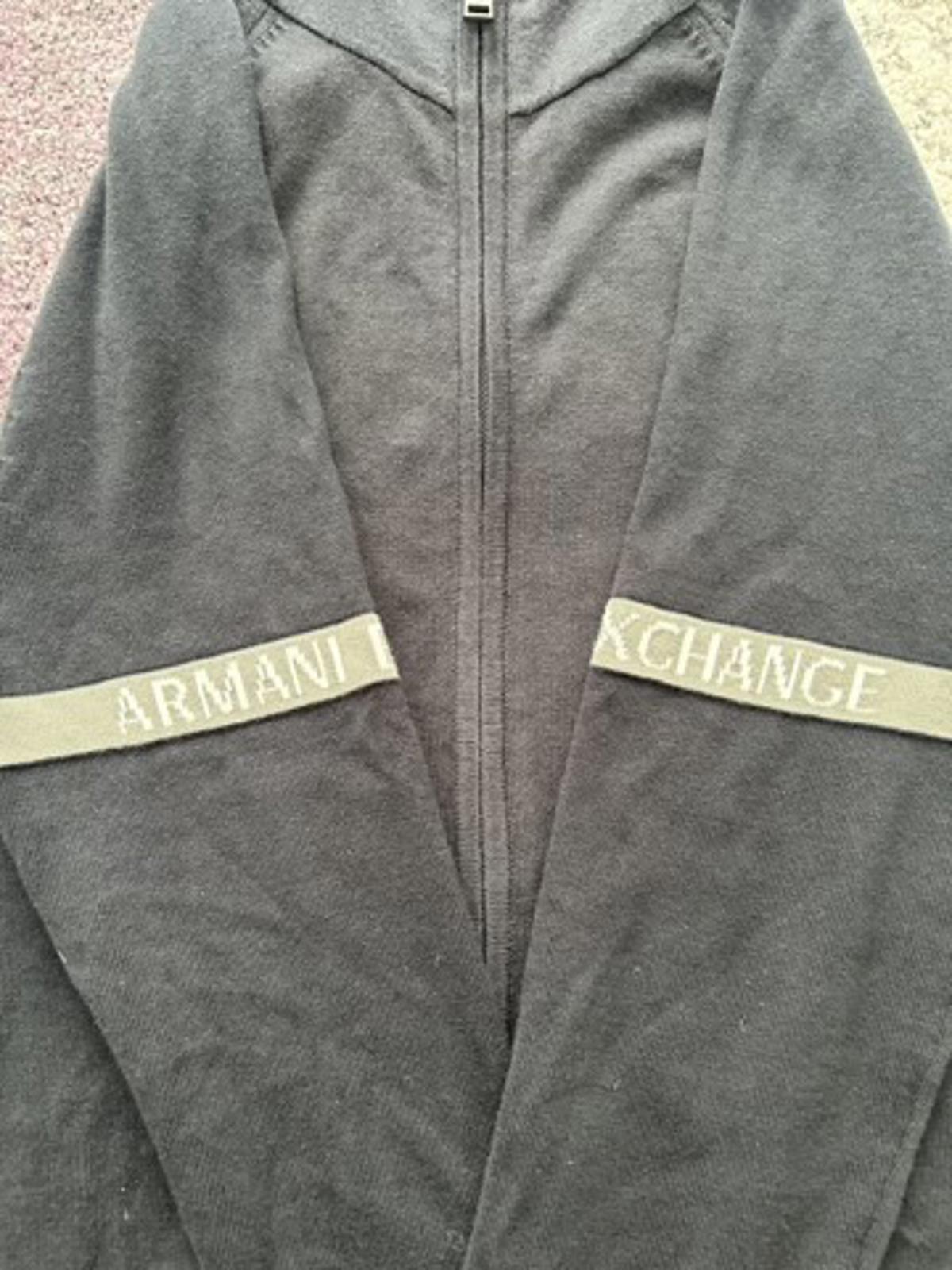 Armani Exchange Zip Hoodie – Logo Sleeve Tape, Slim Fit