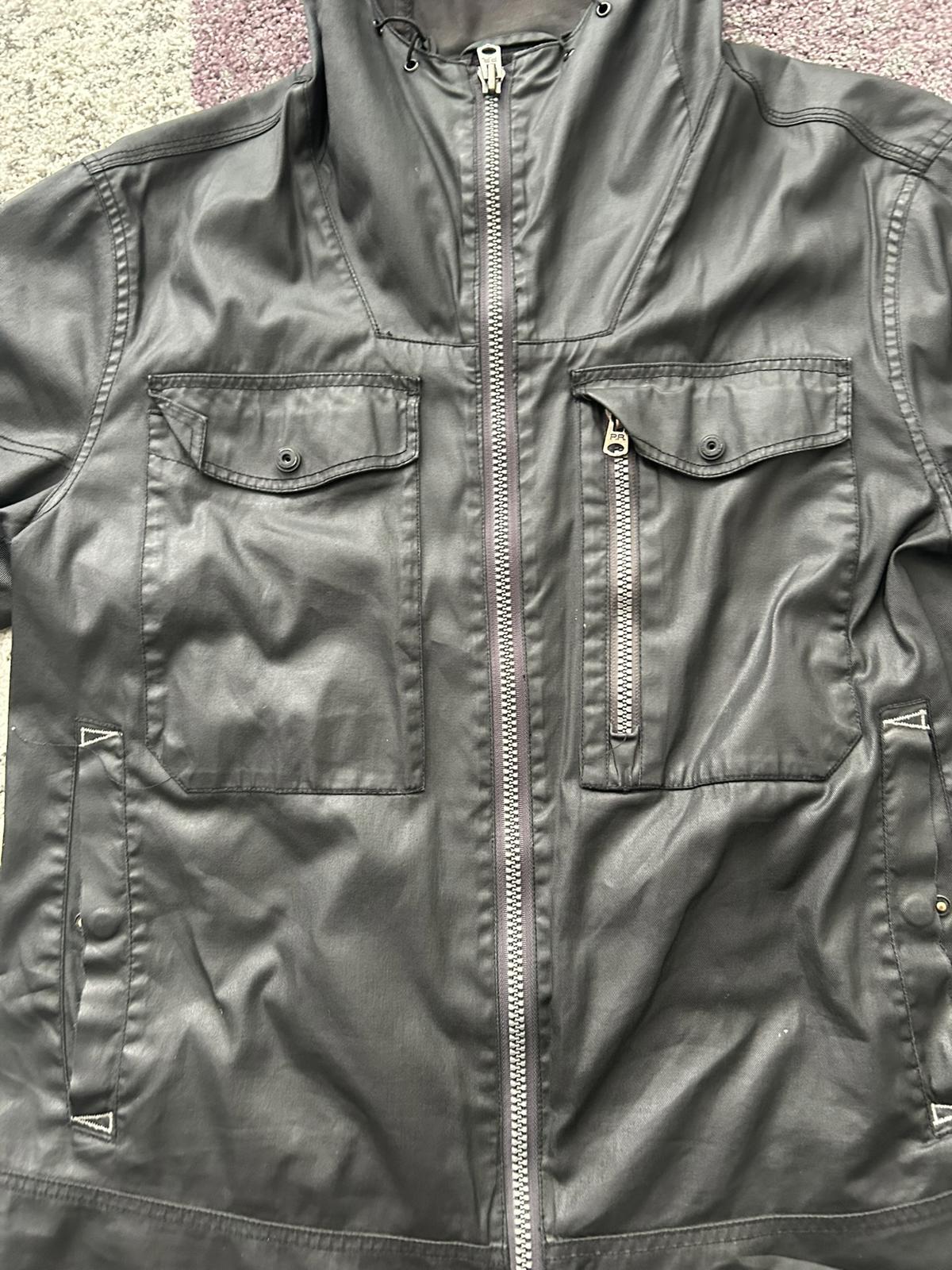 Men's Black Leather Hooded Jacket by Projek Raw