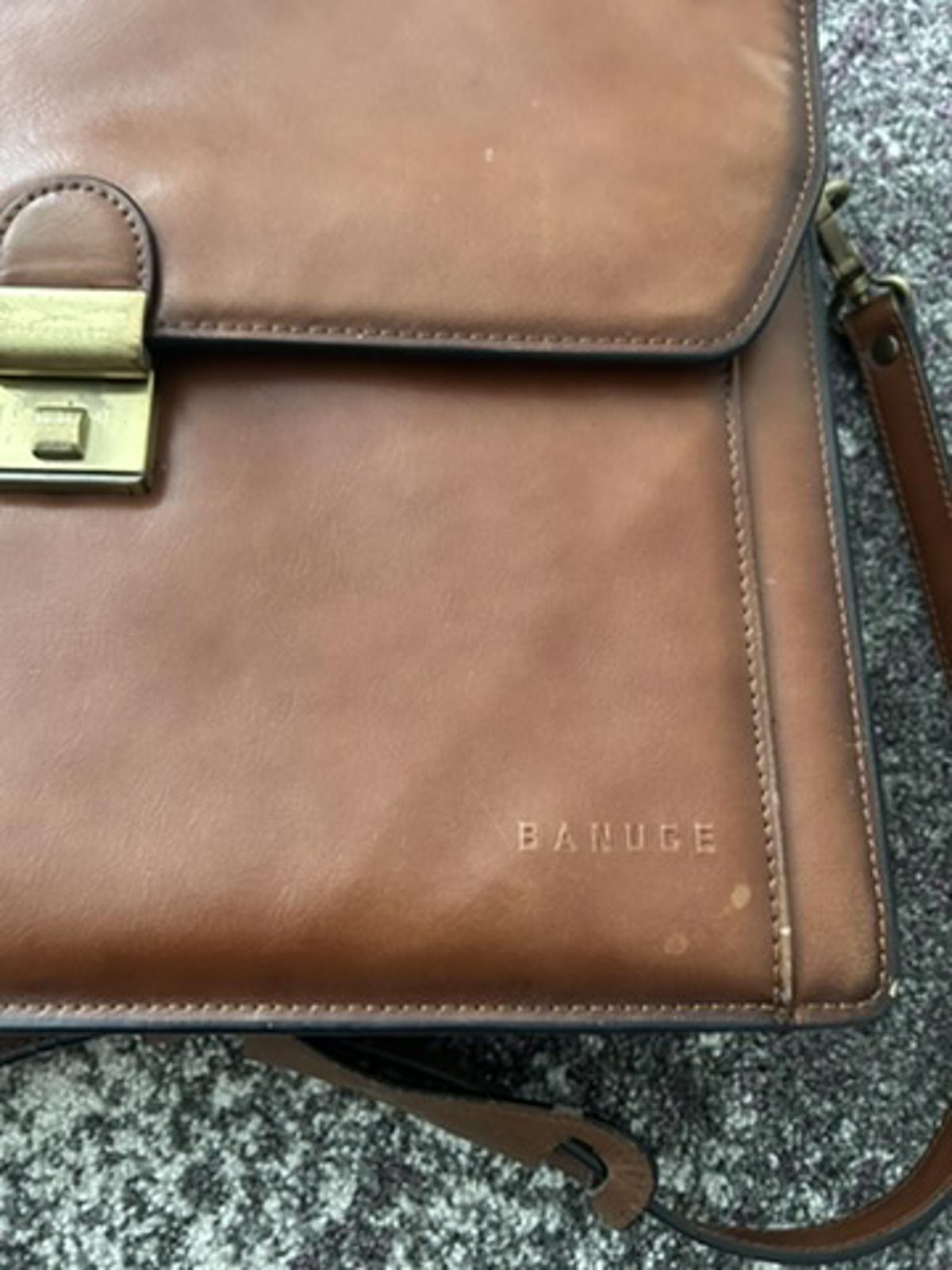 Banuce Leather Briefcase Crossbody