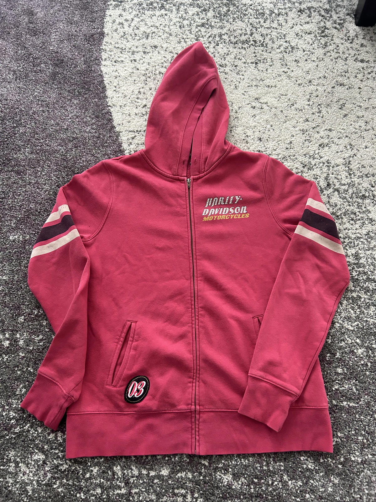 Harley-Davidson Women's Pink Zip-Up Hoodie Sweatshirt