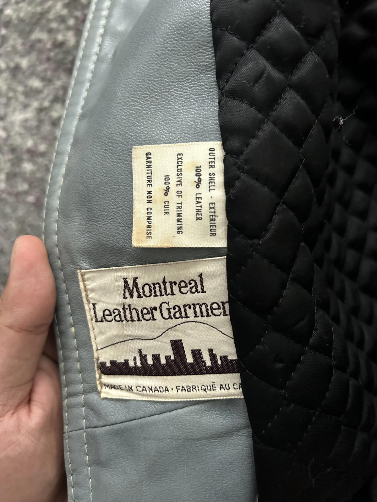 Women's Gray Leather Trench Coat with Real Fur Collar